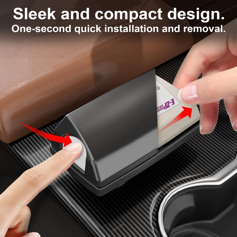 FLLIK EZ Pass Holder for Windshield. Ezpass with Strong Suction Cups. Toll Pass Transponder iPass Holder. (Black, 2Pack) - Image 3